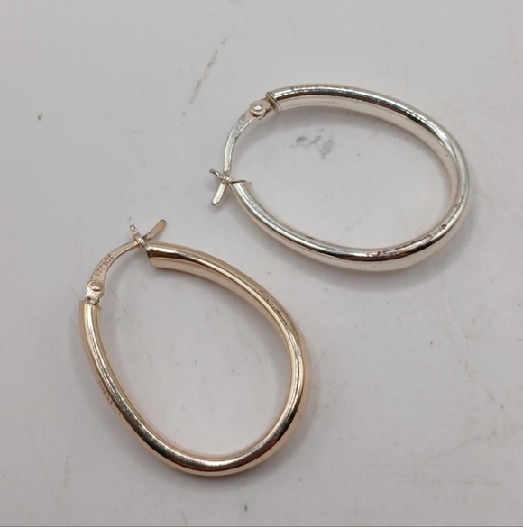 Jewelry - JCM Jacmel Mauritius Sterling Silver Twisted Oval Hoop Earrings